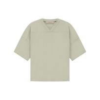 Fear Of God Essentials Ss22 Football Tee Seafoam Solid Color V-Neck Pullover Short Sleeve T-Shirt Women Tops Gray-Green FOG-SS22-190 XL