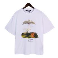 23SS cross-border European and American tide brand palm angel palm coconut tree printed short-sleeved t-shirt men's and women's American high S