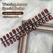 Short Almond Press On Nails 30PCS Cat Eye Nail Tips Fast Sticker Nails for DIY Manicure at Home Wedding Work D09 112