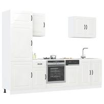 7-Piece High-Gloss White Kitchen Cabinet Set