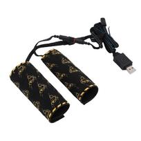 USB Heated Hand Grip Cover 5+1 Temperature Settings Bike Handlebar Grips Warmer Memory Function IP67 Water Proof Kevlar