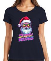 Skibidi Rizzmas Santa Claus Neon Glasses Retro 80s Party Lusti Unisexs Tshirt S