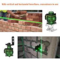 Multifunctional LCD Display 16 Lines Laser Level Tool Vertical Horizontal Line 3° Self-leveling with Laserline Brightness Adjustable Function Color: black+green