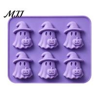 Flexible Silicone Mold for Ice Ghost Cube Mold, 6 Cavity Tray, 3D Whiskey Tray Shape Maker, Halloween Whisky Cocktails Non-stick