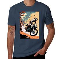 Dirt Bike Stunt Anime Style Fall Tshirt Urban Style Print Tshirt S