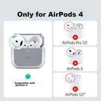 ESR AirPods 4 Case, MagSafe Magnetic Charging, Wireless Charging Compatible, Bluetooth Earbuds, Anti-Slip, Shockproof, White