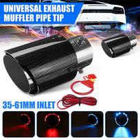Universalus automobilio duslintuvo vamzdis - Anglies pluošto stiliaus raudonas LED black