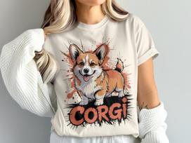 Corgi T-Shirt, Cute Dog, Funny Dog, Pet Lover Gift, Pembroke Welsh Corgi, Dog Breed, Dog Owner Gift, Unique Graphic Design T-Shirt 4XL