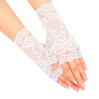 Gloves Outdoor Lace Half Finger Gloves Wedding Decoration Wedding Gloves One Size balta