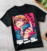 Denji Makima Chainsaw Man T-Shirt PochitaAnime Manga Unisex T-Shirt All Size M