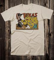 Retro Travel Tee T Shirt Souvenir Texas State Pinup Cowgirl Western XL
