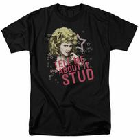 Grease Tell Me About It Stud T Shirt Licensed Musical Romance Movie Retro Black XXL