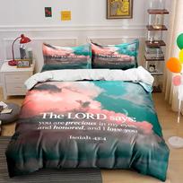 Bible Verse Design Bedding Set Bedding set (1 duvet cover, 2 pillowcases, duvet not included) 135x200cm