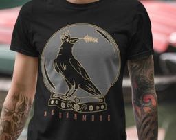 Black Crow Raven T-shirt Edgar Allan Poe T Shirt The Raven Nevermore Tee Halloween T-shirts Occult Gothic Horror Shirt Vintage Book Lover S
