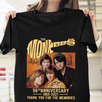 The Monkees Guitar 56th Anniversary Signatures T Shirt S-4XL Black PP1440 XL