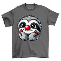 Happy Sloth Red Nose Novelty T-Shirt Adults & Kids Comedy Tee Shirt XXXXL