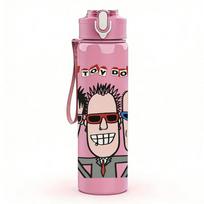 1PC Two Punk Men Retro Portrait Print 750ml Portable Sports Water Bottle Leakproof Travel Gym Drink Cup Pack of 1