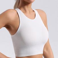 Women Shockproof Push Up Fixed Cup Racerback Sports Bra For Running Yoga Fitness S balta