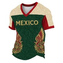 Unisex Retro Soccer Mexico Inspired Vintage Streetwear Top for Men Women L armijos žalia spalva
