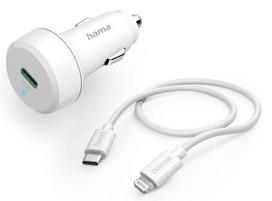 Hama pd/qualcomm 20w car charger + type-c - lightning cable