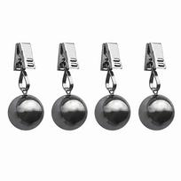 4pcs Solid Metal Ball Curtain Drape Holder Table Cover Pendant Clips  Outdoor Picnic Decor sidabras