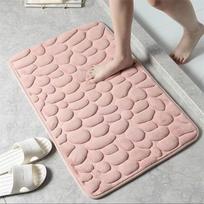 Foot Mat Coral Fleece Floor Mat Household Memory Foam Embroidered Bathroom Thickened Absorbent Floor Mat Door 40cm x 60cm