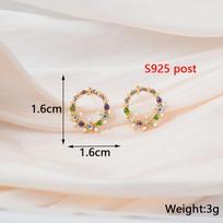Korean Fashion Flower Stud Earrings Sweet Girls Lovely Ear Decoration Imitaiton Pearl Pink Crystal Small Earrings Party Gifts
