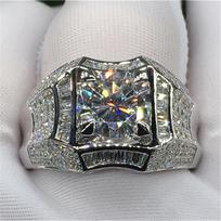 14K aukso 3 karatų deimantinis žiedas vyrams Rock 14k aukso papuošalai Esmaltuotas žiedas 925 sidabro papuošalai Deimantinis žiedas Papuošalai Žiedai 7 sidabras
