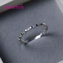 Luxury Original 925 Silver Stars Finger Ring Authentic Stackable Real Clear CZ Jewelry For Women Wedding Gift 6