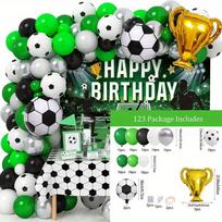 123PCS football-themed balloon arch kit,suitable for indoor and outdoor decoration such as birthday parties,football events, etc Other