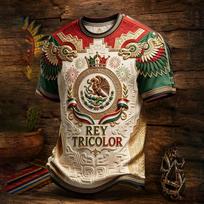 Vyriški Meksikos futbolo marškinėliai su apvalia apykakle, trumpomis rankovėmis ir spaudiniu futbolo gerbėjams ir laisvalaikiui S chaki
