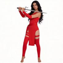Women's Costume for Halloween Stage Performance XXL raudona