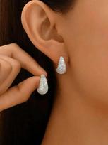 925 Silver Classic Simplicity Full Zircon Water Drop Earrings For Women Anniversary Party High Quality Fine Jewelry sidabras