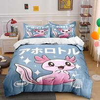 Cute Pink Axolotl Bedding Set Design Bedding set (1 duvet cover, 2 pillowcases, duvet not included) 135x200cm