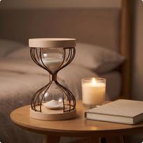 15-Minute Hourglass Sculptural Sand Timer with Metal Frame Elegant Sandglass for balta