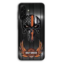 Coque Pour Samsung Galaxy A56 Harley Davidson tête de mort fond gris Maniacase juoda