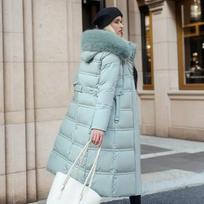 Women New Jacket Parkas Fur Collar Down Cotton Jacket Winter Hooded Long Parka Warm Female Padded Jacket Casual Outwear M