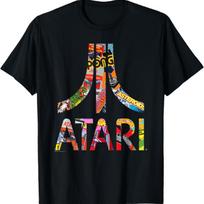 Ripple Junction x ATARI Classic Video Game Logo Montage T-Shirt S juoda