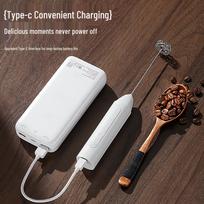 Dual-Head Electric Handheld Milk Frother & Egg Beater Rechargeable Frother black