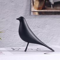 Šiaurietiško stiliaus minimalistinė paukščio skulptūra, biuro, svetainės, miegamojo dekoratyvinis elementas, dervos amato meno kūrinys. gray