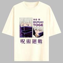 Jujutsu Kaisen Anime Inumaki Toge Printing Cotton Tshirt Men and Women Harajuku Fashion Loose Summer Anime Peripheral Clothing 4XL