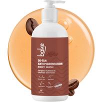 BAKE De-Tan Anti Pigmentation Coffee Body Wash with Kojic Acid, Glycolic Acid, Lactic Acid for Dark Spots, Pigmentation, Tanning & Tan Removal | For M beige