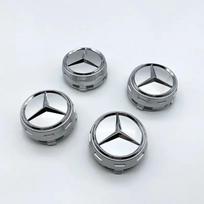 Automobilio lipdukas 2025 Benzui 4 vnt. 75 mm Juodas Raudonas Iškilus Automobilio stilius Ratlankio centrinis dangtelis Mercedes Benz AMG A0004000900