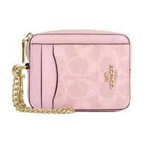 „Coach Classic“ logotipo aukso spalvos drobinis vizitinių kortelių dėklas, rožinis CW883-IMPO Pink