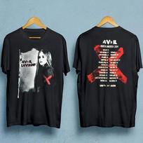Vintage Avril Lavigne Tour Double-sided Men T-shirt Black Tee 2XL