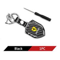 Carbon Fiber Matel Car Keychain Keyring Key Chain Pendant for Ferrari F430 Stradale Roma 488 Portofino F8 Superfast Competizione