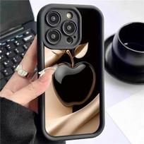 Grooved Black Apricot iPhone 14/15/16/17 Pro Max Case iPhone 17 Promax juoda