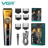 VGR V-663 Professional Hair Trimmer Electric Hair Clipper IPX6 Waterproof and Long-lasting Haircuts Machine with LED Display Barber Trimmer for Men auksas