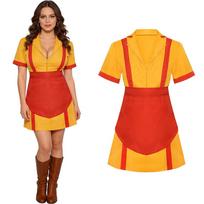 2 Broke Girls Retro Waitress Costume for Parties and Performances L