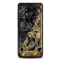 Kryžiaus rašto dviejų spalvų liūto telefono dėklas, skirtas Samsung Galaxy A55 A35 A15 A14 A13 A25 A54 A51 A71 A72 A73 A32 A52 A41, minkštas TPU korpusas for Samsung A17 black